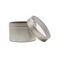 Preview: Candle container - 100ml - silver - Round seamless jar and lid with window