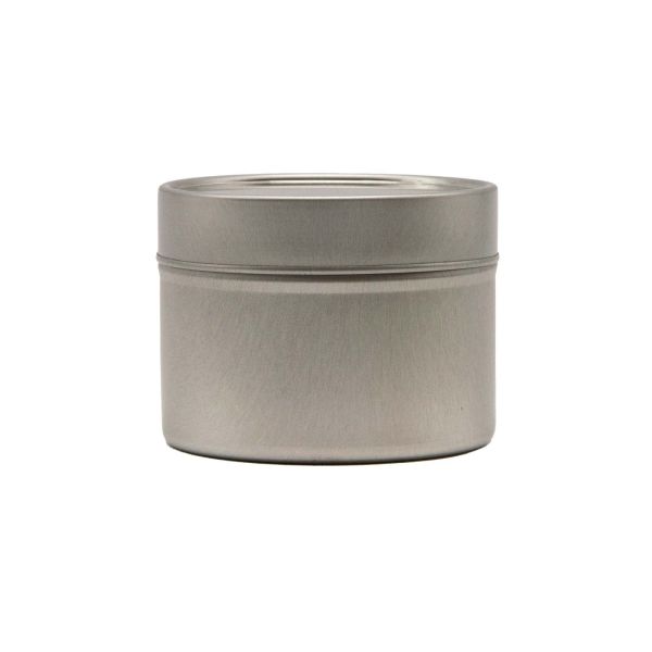 Kerzenbehälter - 100ml - silber - Runde nahtlose Dose mit Stülpdeckel ohne Fenster