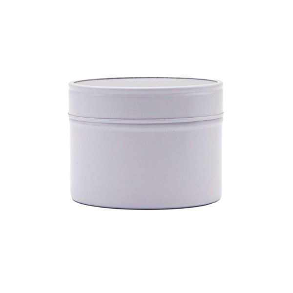 Candle container - 100ml - white - Round seamless jar and lid with window