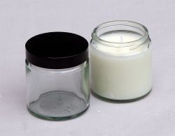 Candle Jar - clear - 120ml + Black Top